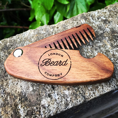 London Beard Company Wooden Folding Beard Comb - London Beard Company
 - 1