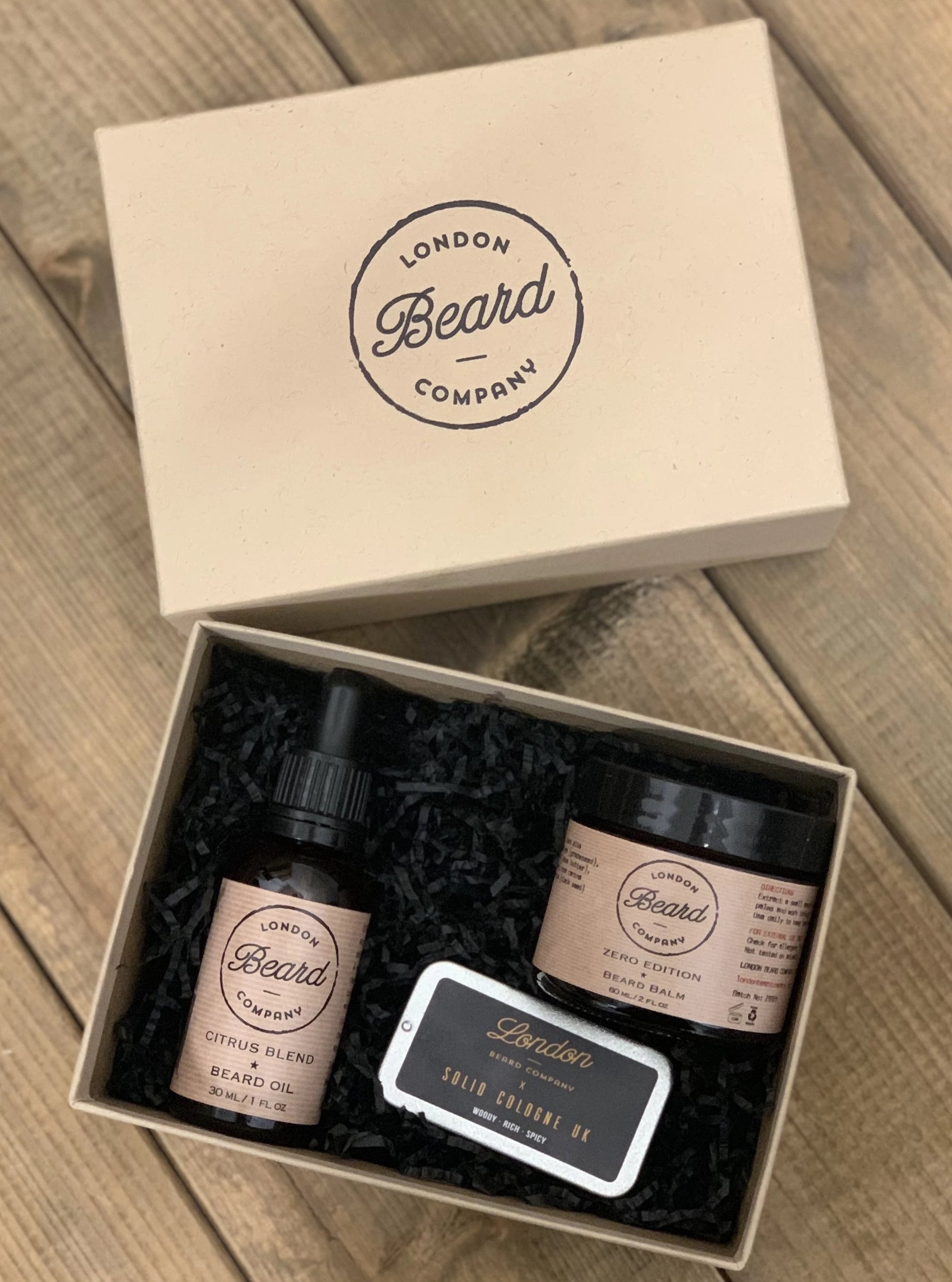 Beard care and solid Cologne gift set by London Beard Company 